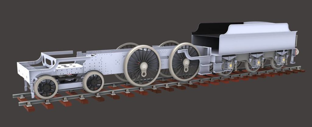 The latest CAD mock-up of No. 3840’s bottom end.