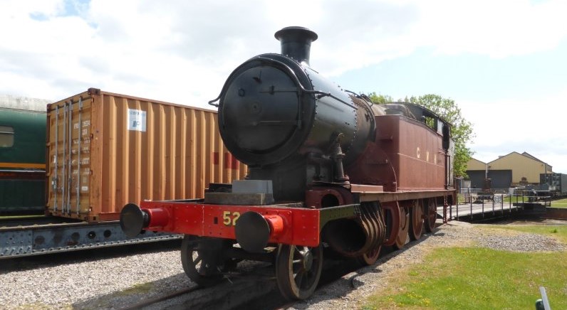 Donor locomotive No. 5227 has been moved to a new position within the Didcot Railway Centre